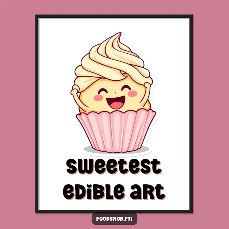 Funny Cupcake Frosting Digital Art - Instant Sweet Decor Download