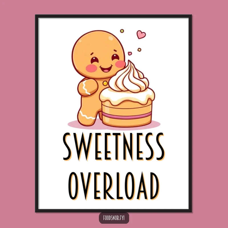 Funny Gingerbread Man Digital Art - Instant Sweet Wall Decor