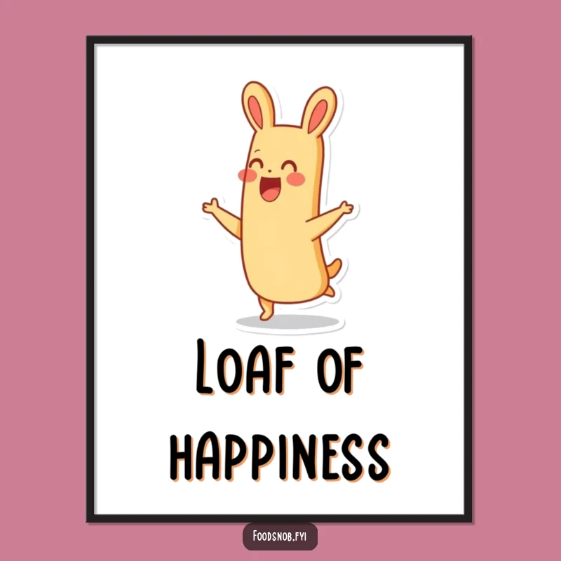 Funny Hopping Baguette Digital Art: Bring Cheerful Whimsy Home