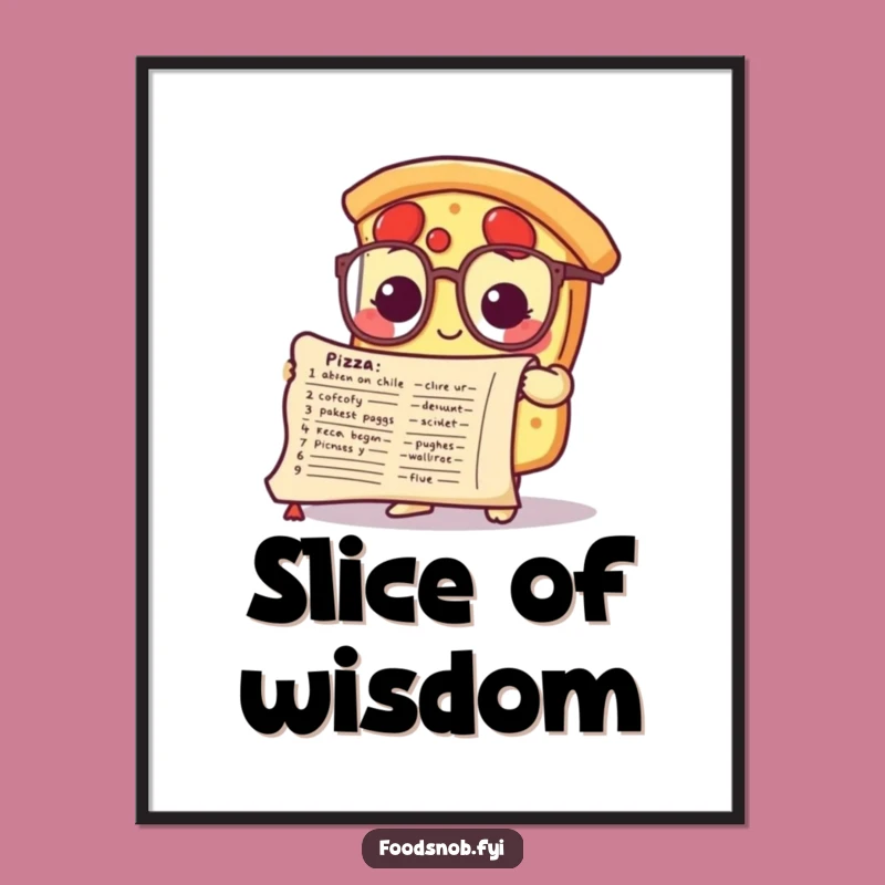 Funny Smart Pizza Print: Intellectual Decor for Foodie Walls