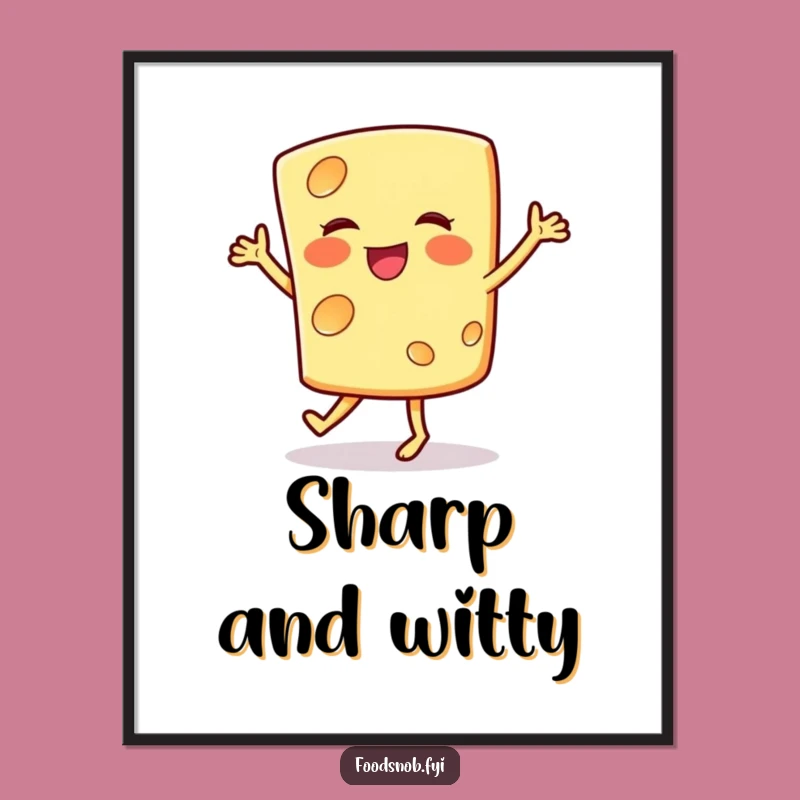 Funny Smiling Cheese Jig Digital Art: Instant Cheesy Fun for Walls