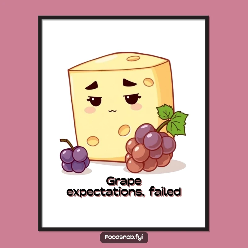 Funny Stern Cheese Digital Art: Gourmet Humor Print & Gift