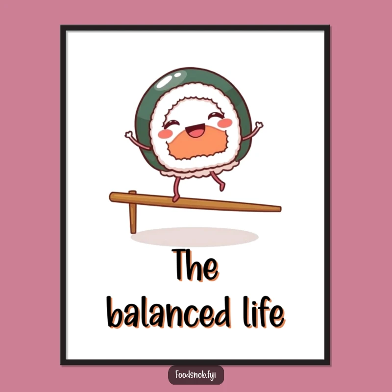 Funny Sushi Dancer Digital Art: Instant Japanese Decor for Your Walls