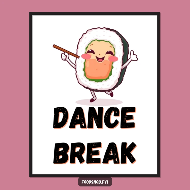 Funny Sushi Dancer Digital Art: Printable Fun for Food Lovers