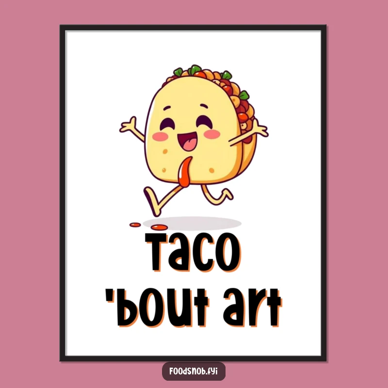 Funny Taco Skipping Salsa Digital Art - Instant Joyful Fiesta Download