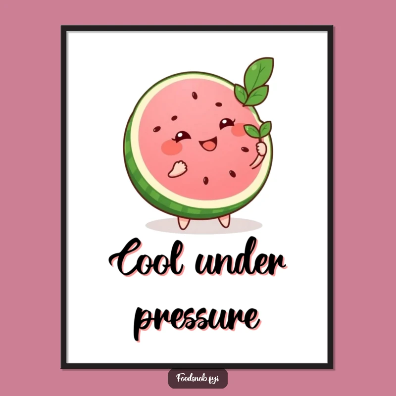 Funny Watermelon Fanning Digital Art: Instant Hilarious Wall Decor Download