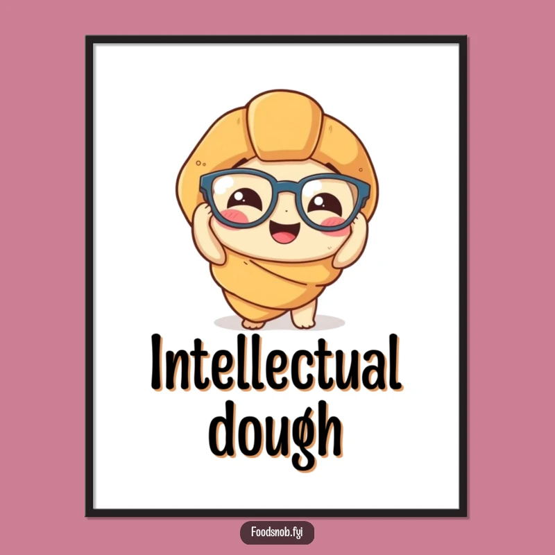 Funny Croissant Digital Art: Printable Spectacle Pastry for Instant Hilarious Decor
