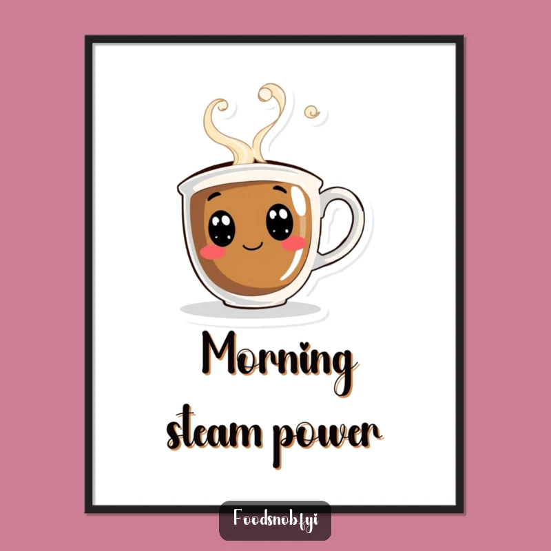 Funny Coffee Cup Steam Digital Art - Instant Cozy & Curious Decor