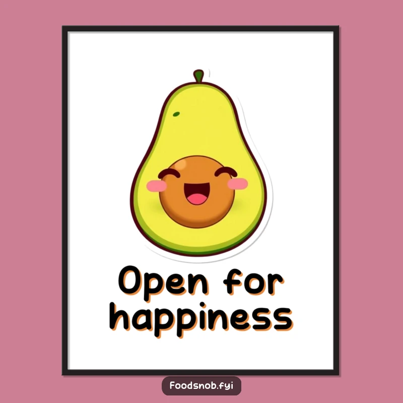 Funny Avocado Pit Face Digital Art - Instant Decor, Humorous Gift