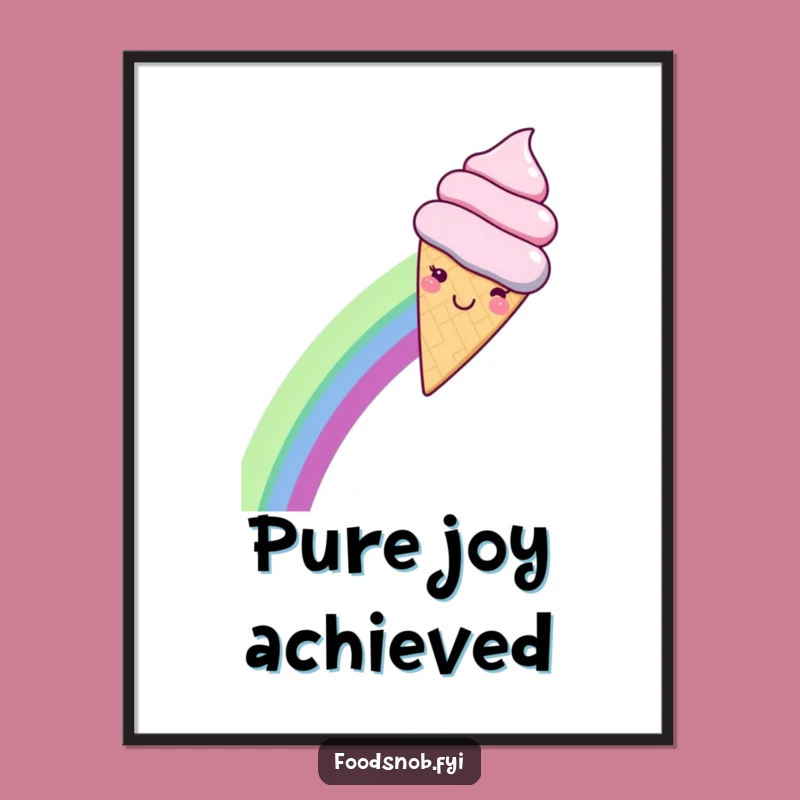 Funny Kawaii Ice Cream Rainbow Slide Digital Art - Instant Joyful Decor!
