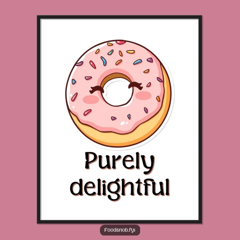 Funny Winking Donut Sprinkles Digital Art: Instant Sweetness for Walls