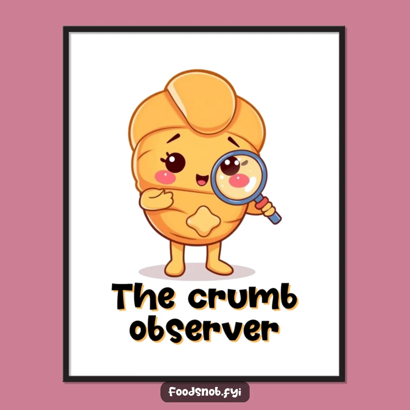 Funny Croissant Detective Digital Print - Instant Intrigue for Walls