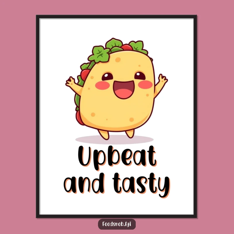 Funny Excited Taco Hop Digital Art: Instant Flavor for Your Walls