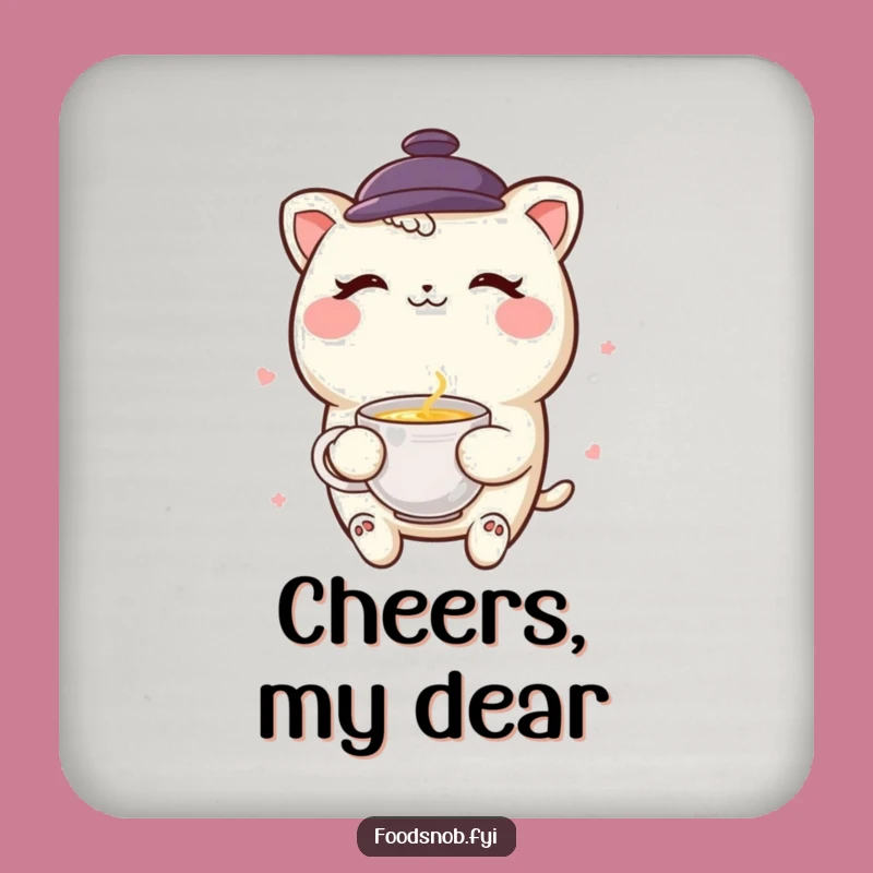 Funny Boba Tea Wink Coaster - Playful Table Protection Gift
