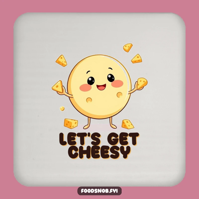 Funny Cheese Juggling Drink Coaster: Protect Surfaces with Cheesy Charm