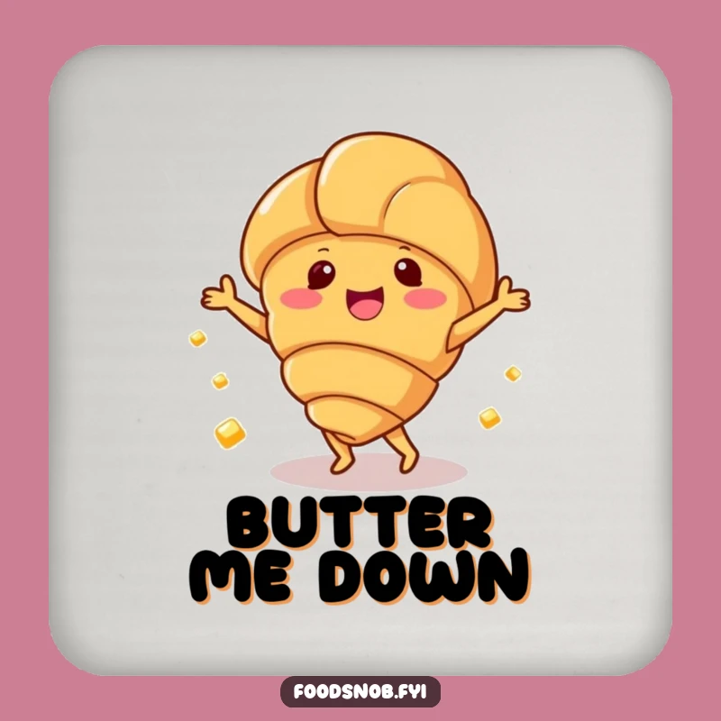 Funny Croissant Dance Coaster, Protect Surfaces with Pastry Charm