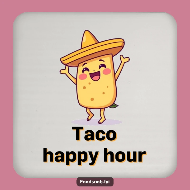 Funny Dancing Taco Coaster: Protect Surfaces with Fiesta Flair