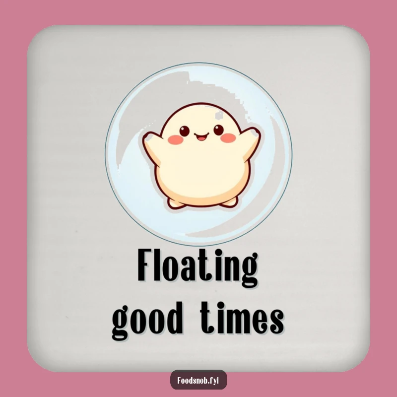 Funny Dumpling Bubble Float Drink Coaster - Protect Surfaces with Humor