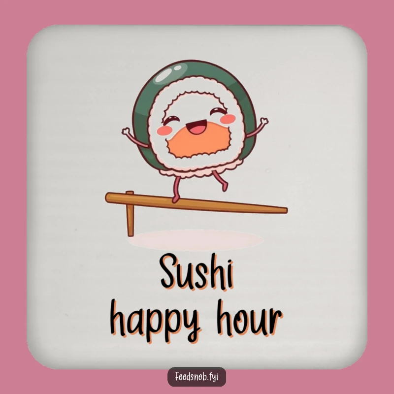 Funny Sushi Dancer Coaster Set: Protect Surfaces with Japanese Flair