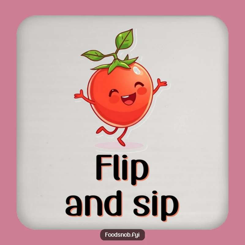 Funny Tomato Cartwheel Drink Coaster: Protect Surfaces with Fun