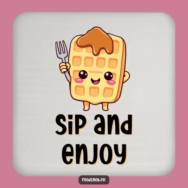Funny Waffle Fork Coasters - Protect Surfaces with Breakfast Cheer