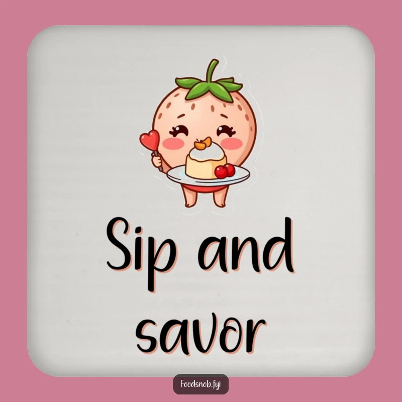 Funny Strawberry Dessert Coaster - Cute Table Protection Gift