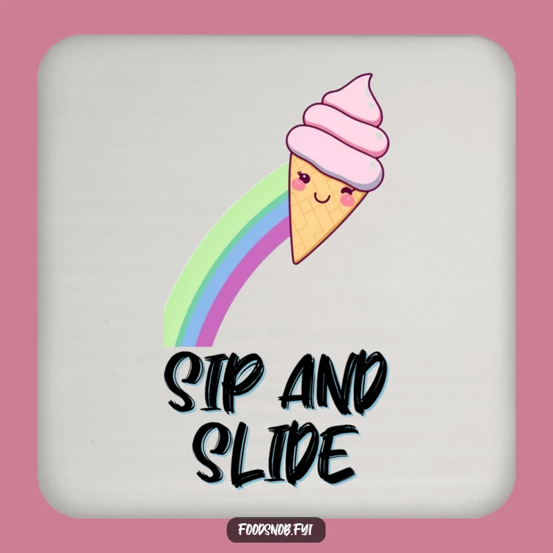 Funny Kawaii Ice Cream Rainbow Slide Coaster - Protect Surfaces with Sweet Fun!