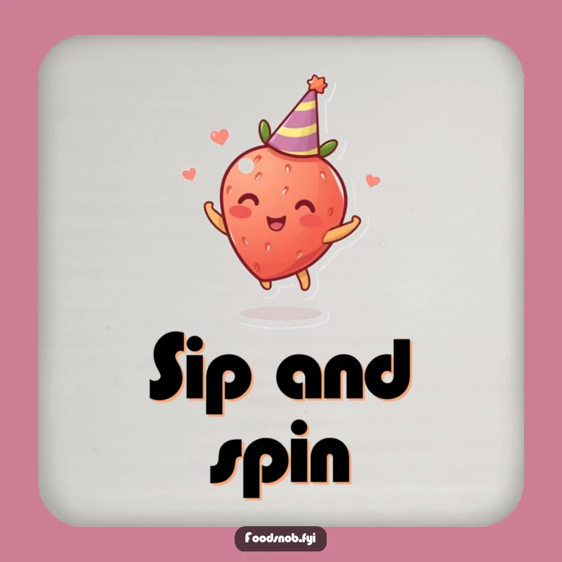 Funny Strawberry Drink Coaster: Spinning Fruit Protector for Your Party Table