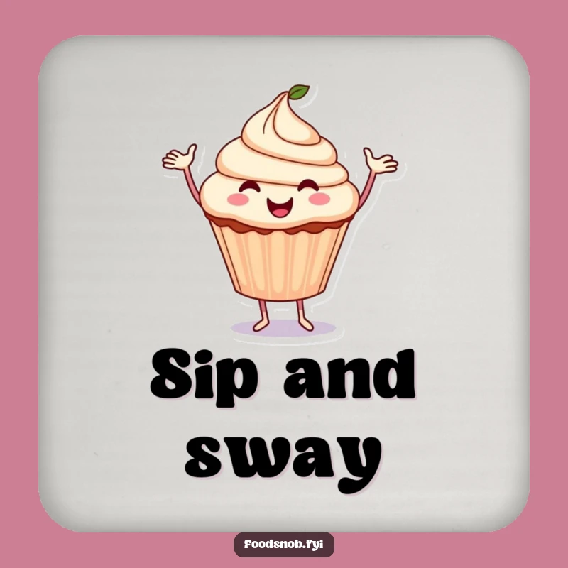 Funny Cupcake Dance Coaster: Joyful Treat Protection - Housewarming Gift