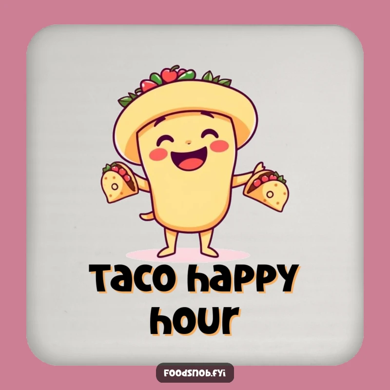 Funny Taco Juggler Coaster Set: Protect Surfaces with Fiesta Flair