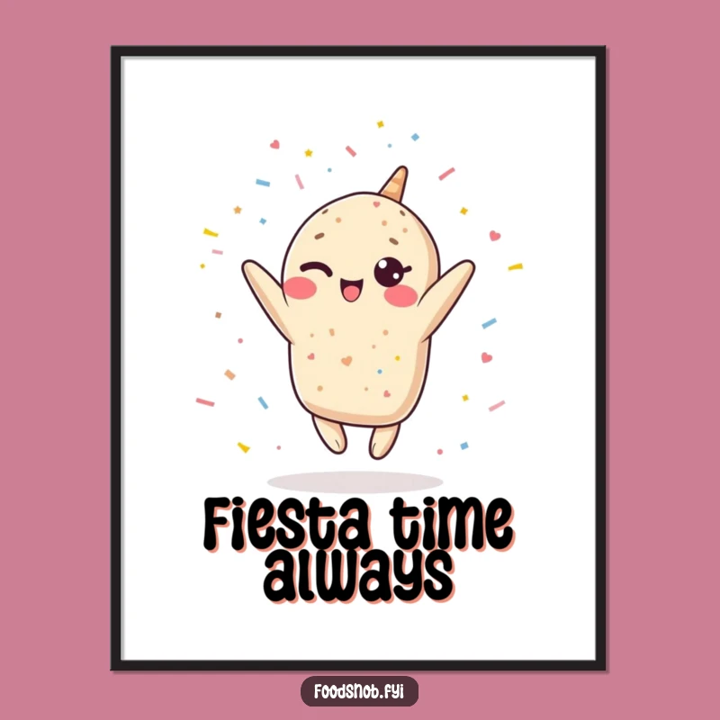 Funny Kawaii Burrito Poster - Leap Up Your Walls with Festive Art!