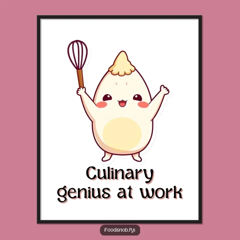 Funny Burrito Art Print: Cheerful Chef Poster for Kitchen Decor Gift