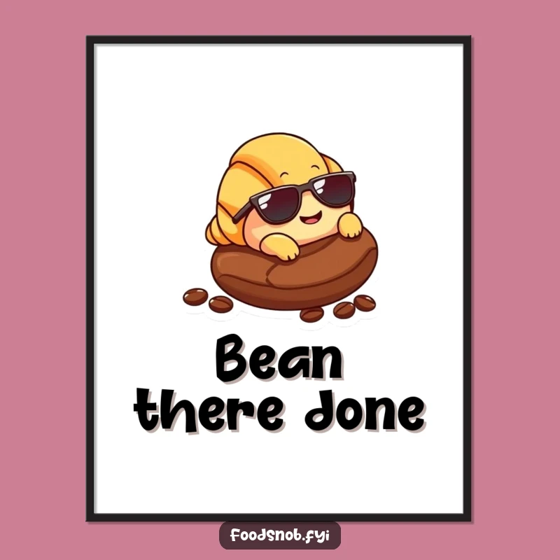 Funny Croissant Sunglasses Poster: Whimsical Wall Art for Breakfast Lovers