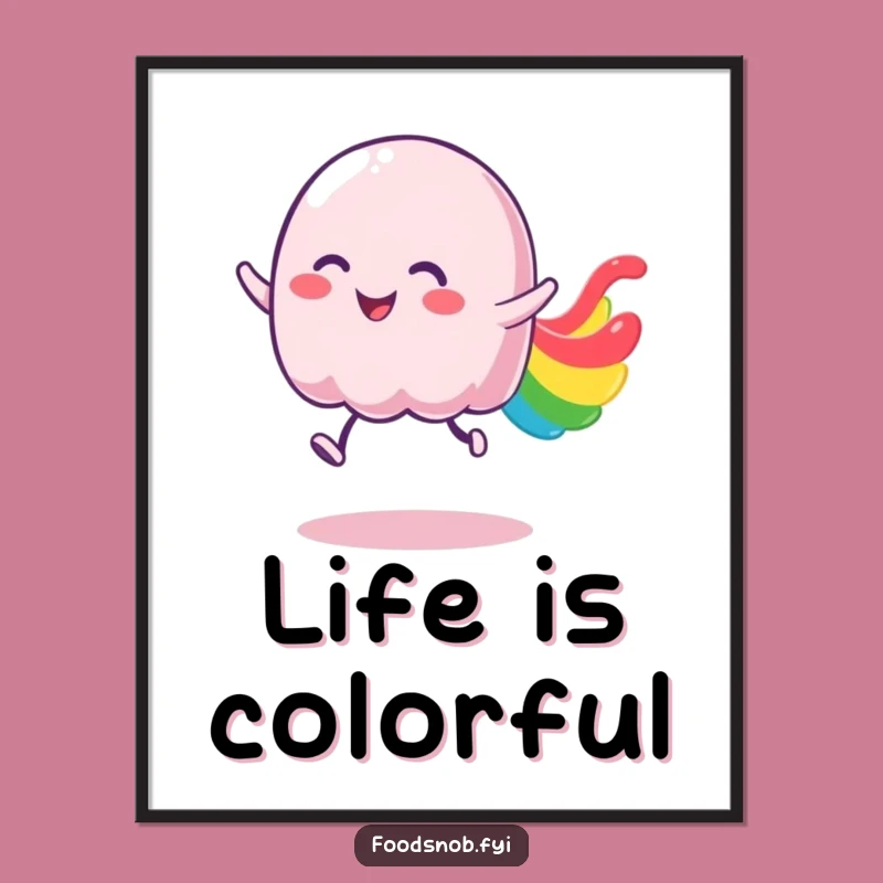 Funny Jelly Art Print: Joyful Colorful Poster for Sweet Decor Gift