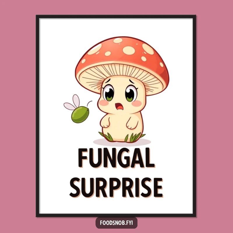 Funny Mushroom Poster: Olive Surprise! Hilarious Art for Your Walls!