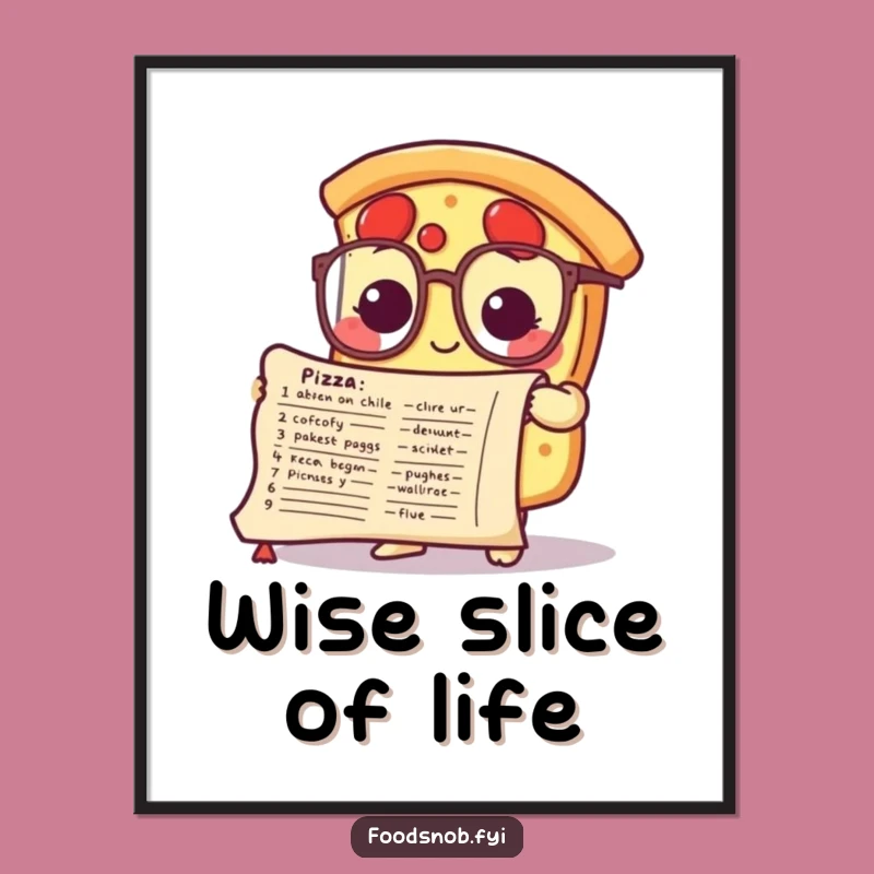 Funny Smart Pizza Poster: Intellectual Wall Art for Food Lovers