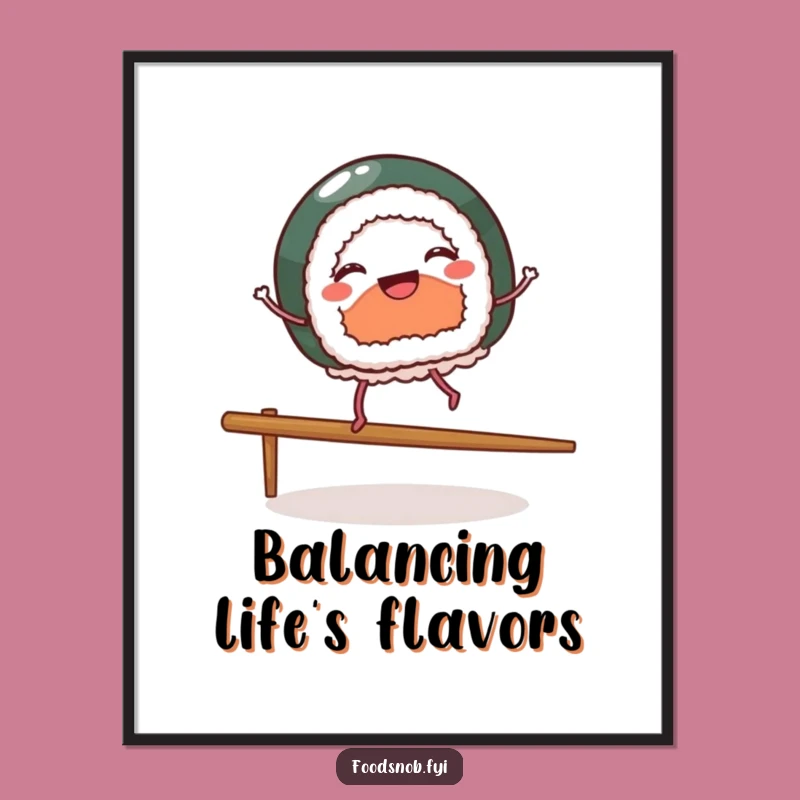 Funny Sushi Dancer Art Print: Hilarious Decor for Foodie Spaces