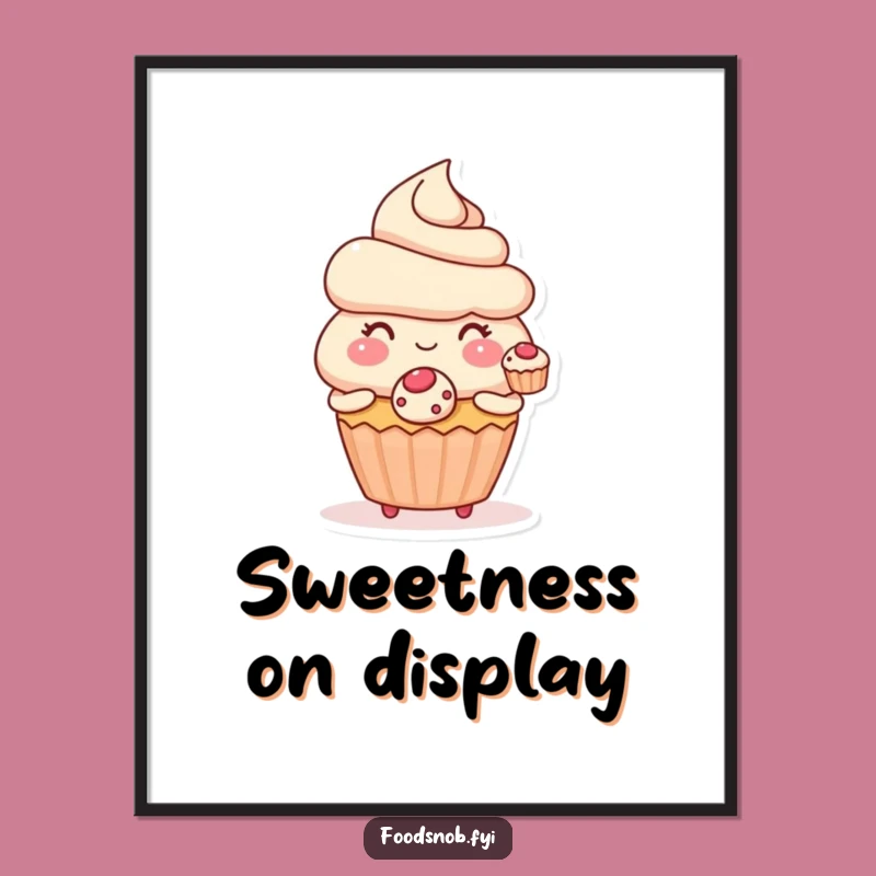 Funny Sweetheart Cupcake Poster: Adorable Art to Brighten Your Space