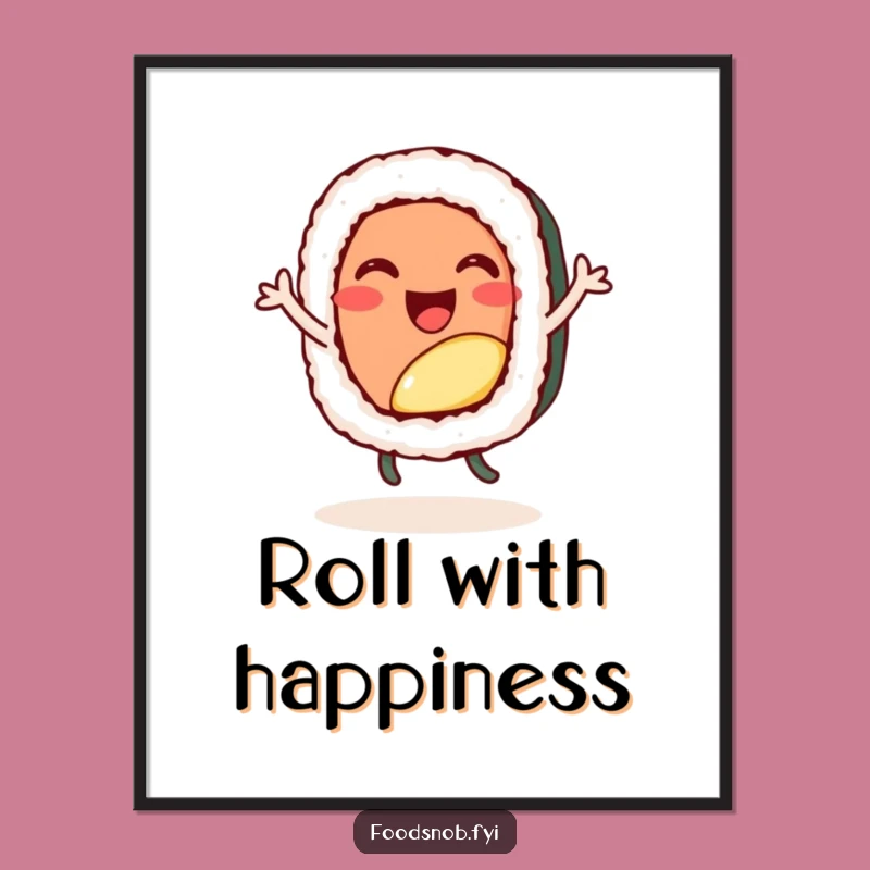 Funny Sushi Dance Poster, Add a Pop of Joy to Your Walls!