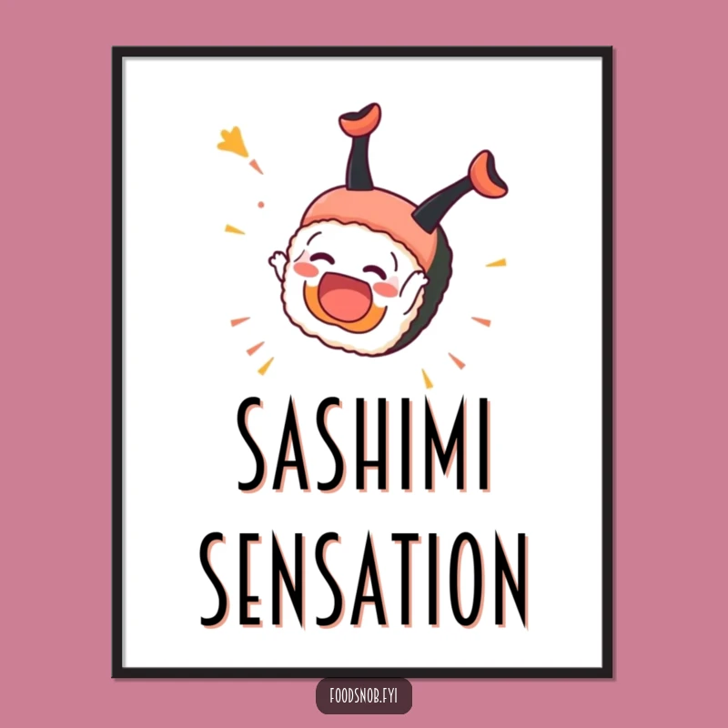 Funny Sushi Somersault Poster: Joyful Roll Art - Wall Decor Gift