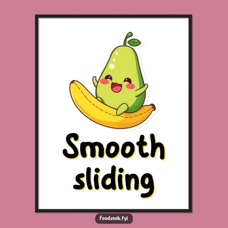 Funny Avocado Banana Peel Poster: Whimsical Wall Art for Fruit Fanatics