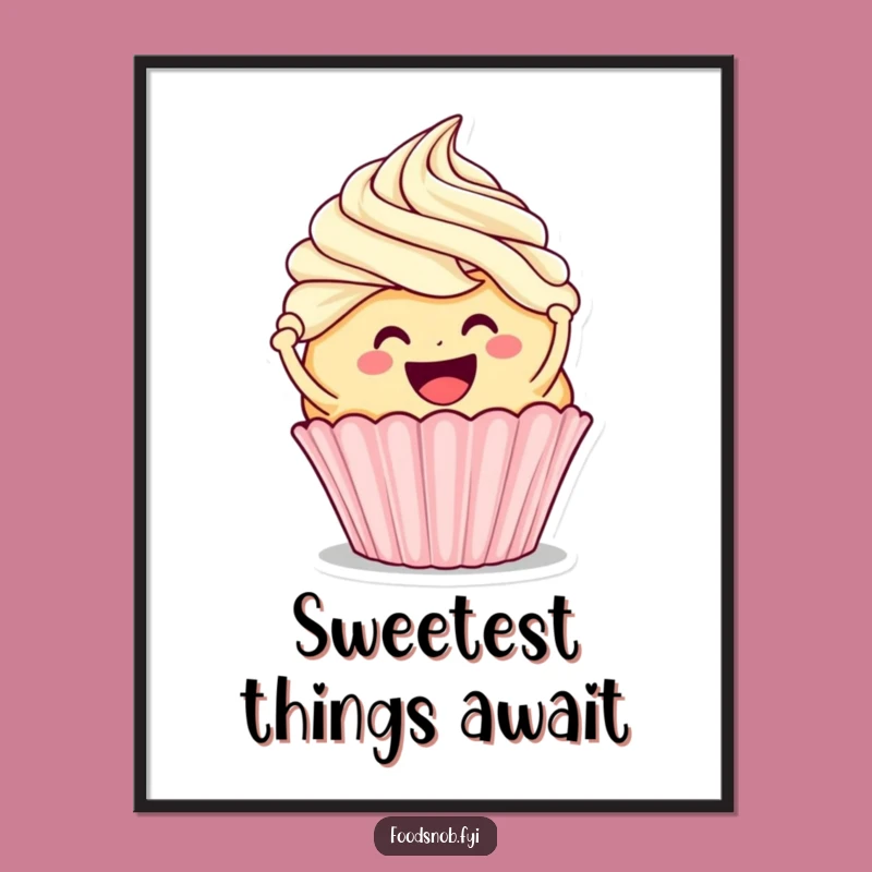 Funny Cupcake Frosting Poster - Sweet Cartoon Art for Your Walls