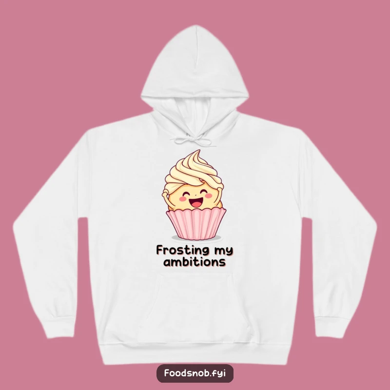 Cozy Funny Cupcake Frosting Hoodie - Warm & Sweet Cartoon Gift