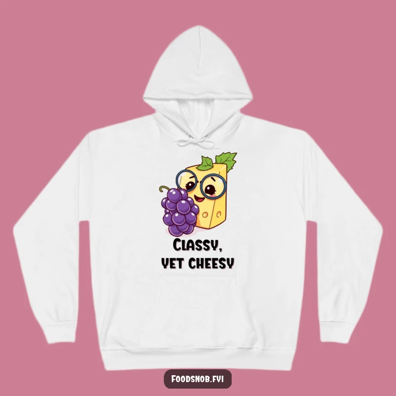 Funny Cheese Monocle Grape Hoodie - Cozy & Hilarious Gift for Cheese Lovers