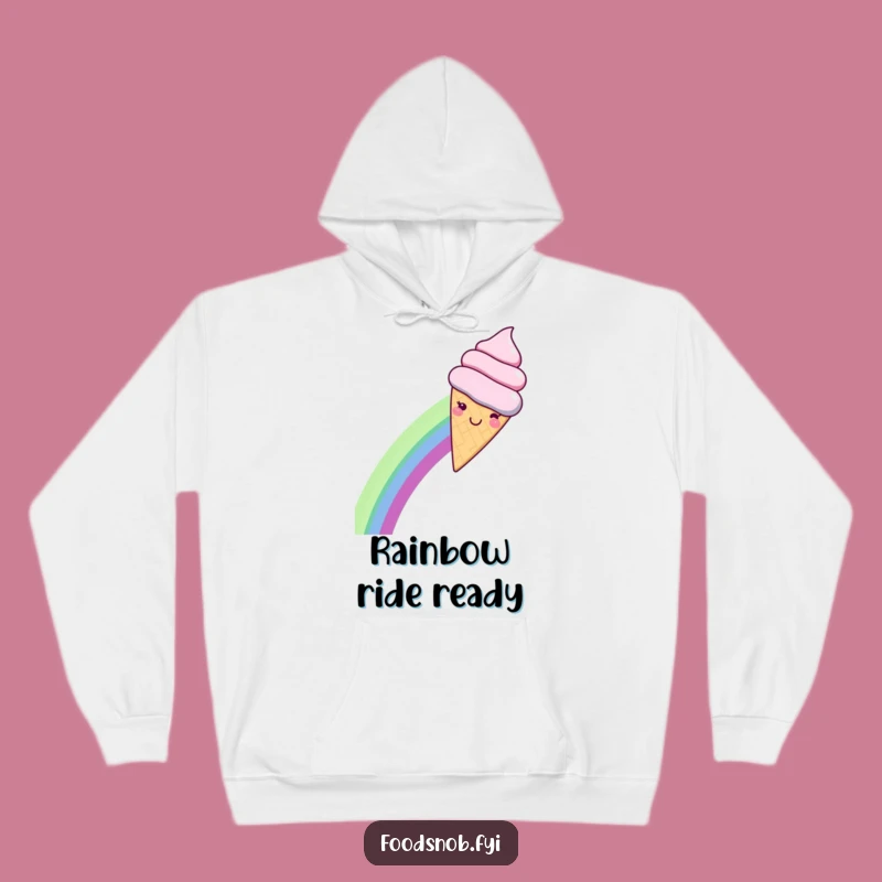 Funny Kawaii Ice Cream Rainbow Slide Hoodie - Cozy & Whimsical Comfort!