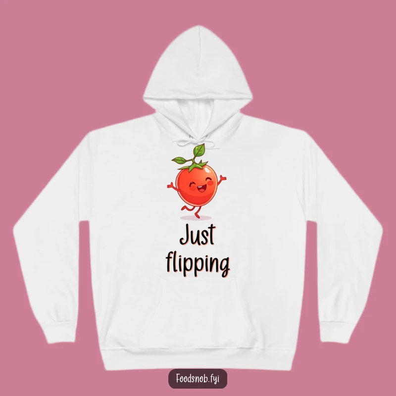Funny Tomato Cartwheel Hoodie: Stay Cozy with this Energetic Veggie