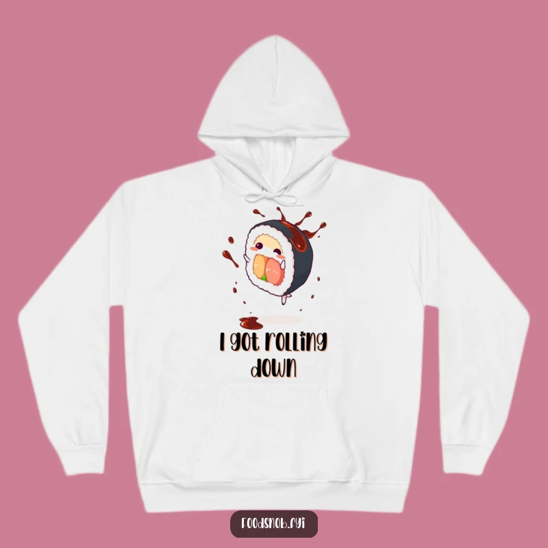 Funny Sushi Roll Cartwheel Hoodie: Cozy & Hilarious Apparel for Foodie Fun