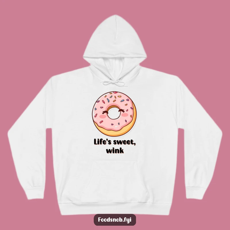Cozy Funny Winking Donut Sprinkles Hoodie: Sweet Comfort