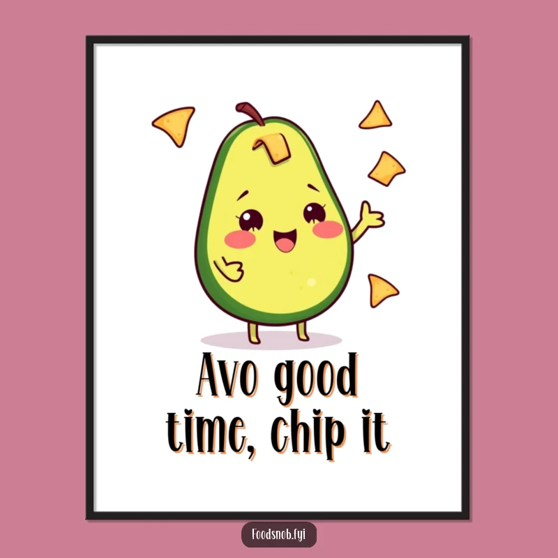 Free Printable Wall Art: Juggling Avocado, Funny Downloadable Decor for a Quirky Space