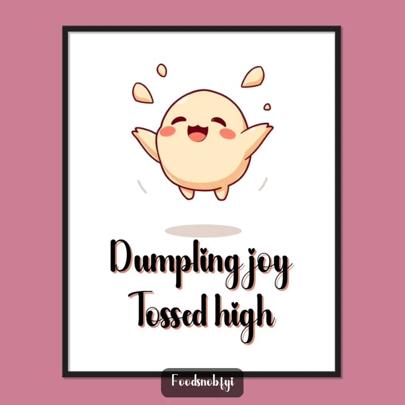 Free Printable Funny Wall Art: Giggling Dumpling Toss, Playful Decor Download